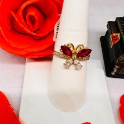 14K Butterfly Ring 