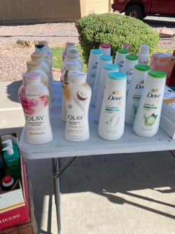 Olay and Dove body wash