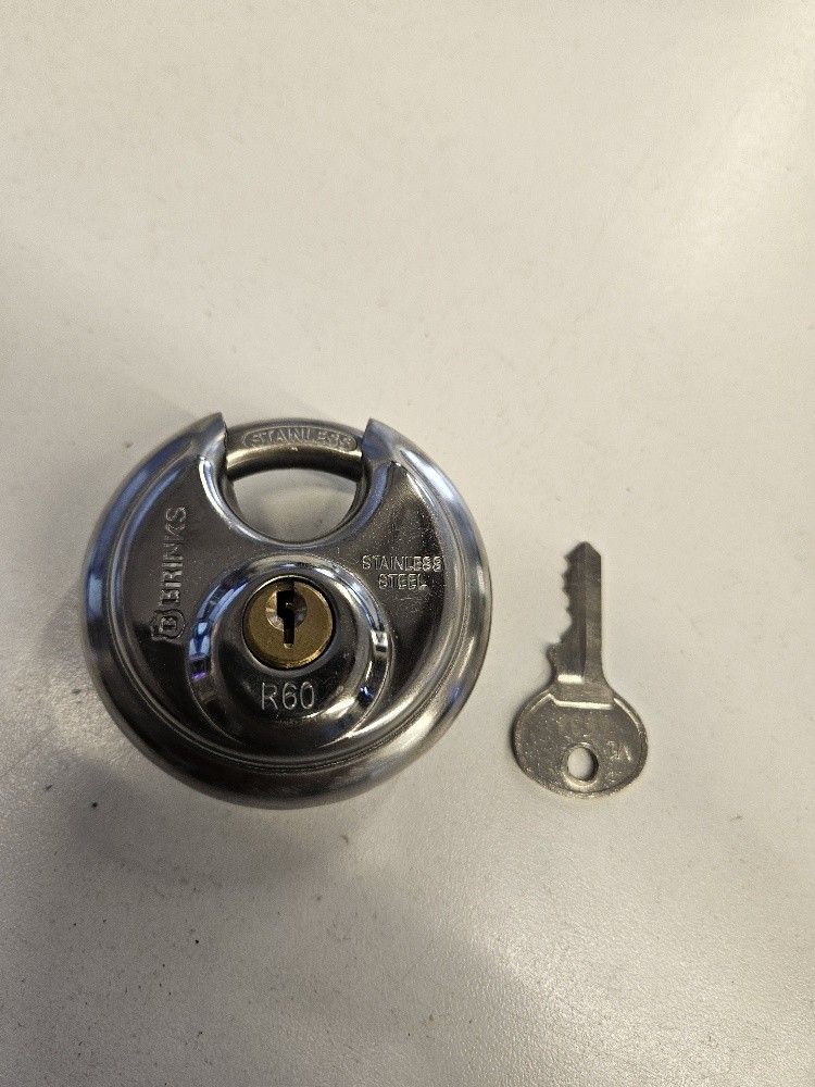 Brinks Stainless Steel 60mm Keyed Discus Padlock with 5/8in Shackle $5