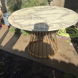 Table  With Gold  Bottom 