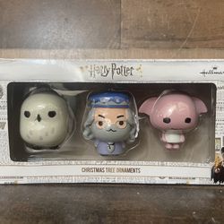 Harry Potter Hallmark Hedwig 3 Pack Christmas Tree Ornaments Collectible