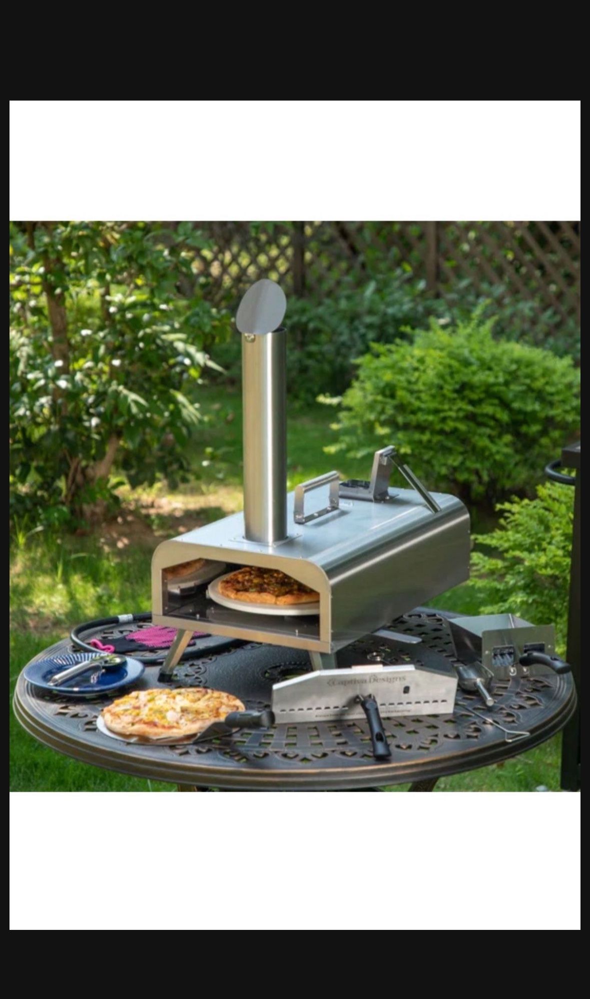 Outdoor Pizza Oven. Use propane or wood pellets