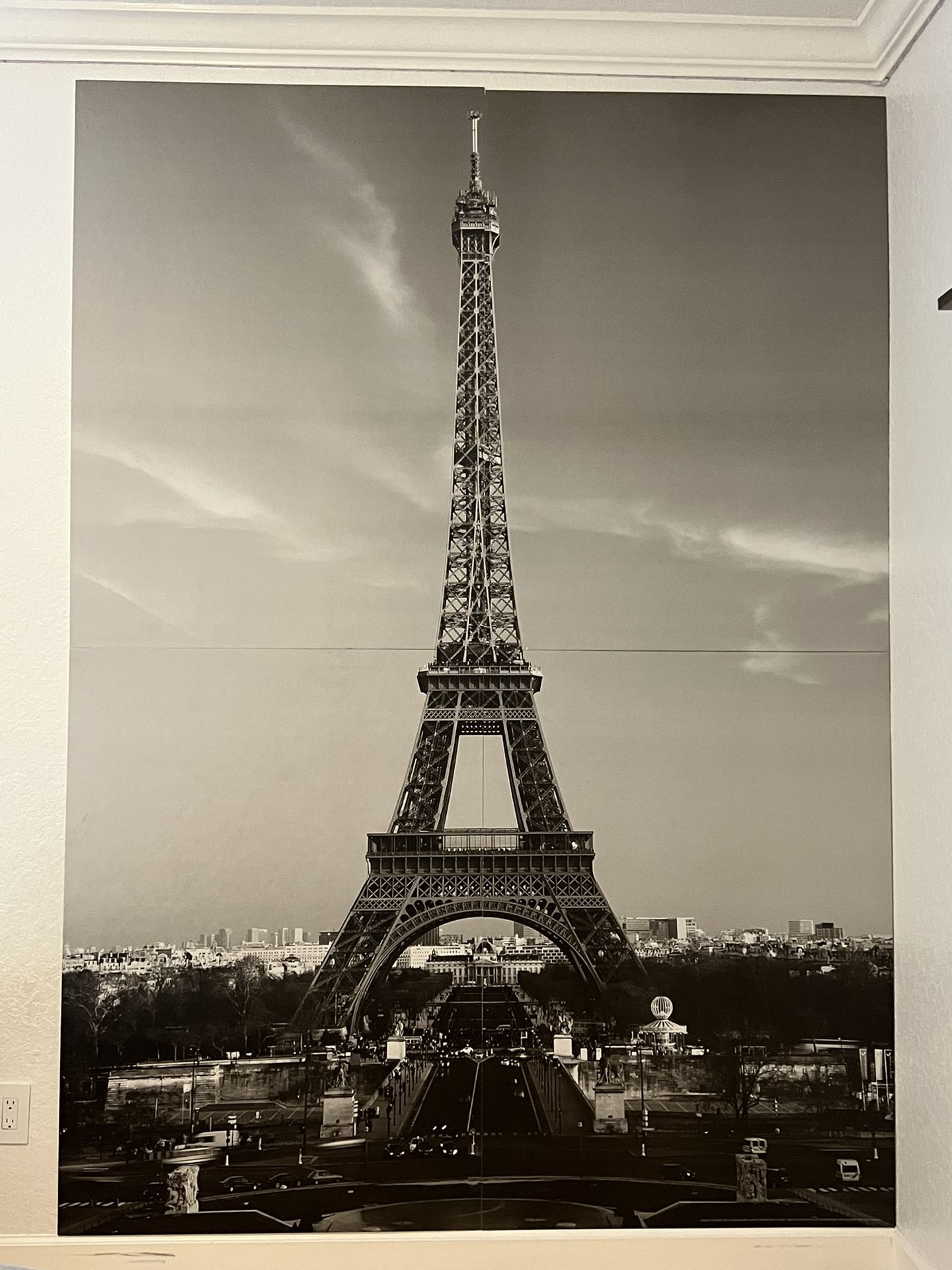 Paris France Eiffel Tower Photograph Art Poster (Large)