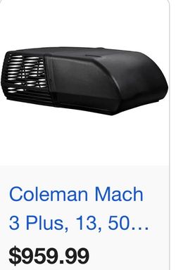COLEMAN-MACH, 11,000 BTU, POWERSAVER, 120V air conditioner, textured black /48257C969/ slightly used