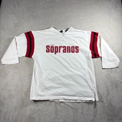 Vintage The Sopranos Baseball Official HBO Men’s Size L White Red T Shirt RARE