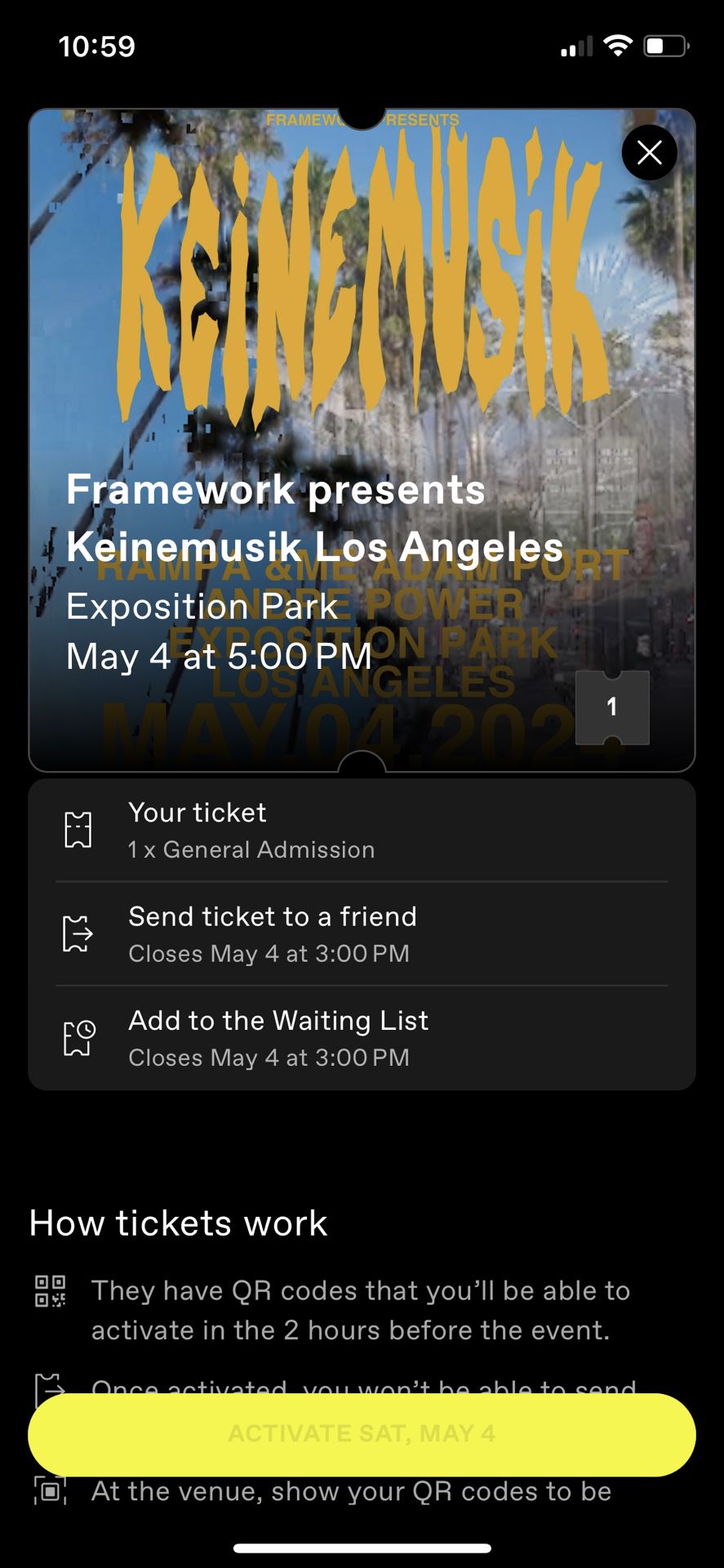 Keinemusik Ticket, Los Angeles