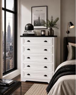 5-Drawer 43" Tall Dresser with Built-in Charging Station L-3