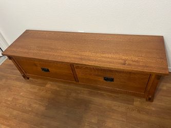 The Barn Furniture Solid Oak 60" Storage Bench / Media Console - Craftsman