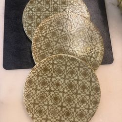 3 Handmade Ceramic Trivets, 6" Coasters for Hot Dishes, Turkish Tile Coaster