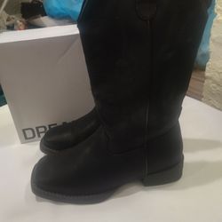 DREAM PAIRS Women's Cowboy Boots Embroidered Square Toe Mid Calf Western Boots 7