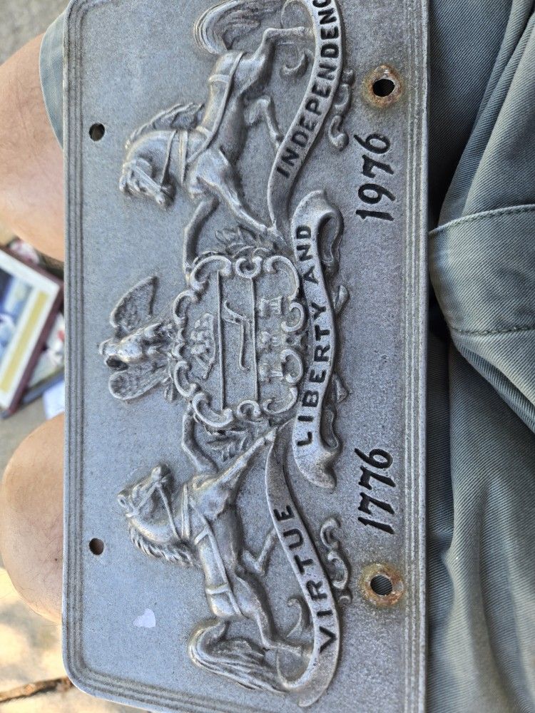 Pewter Bicentennial License Plate