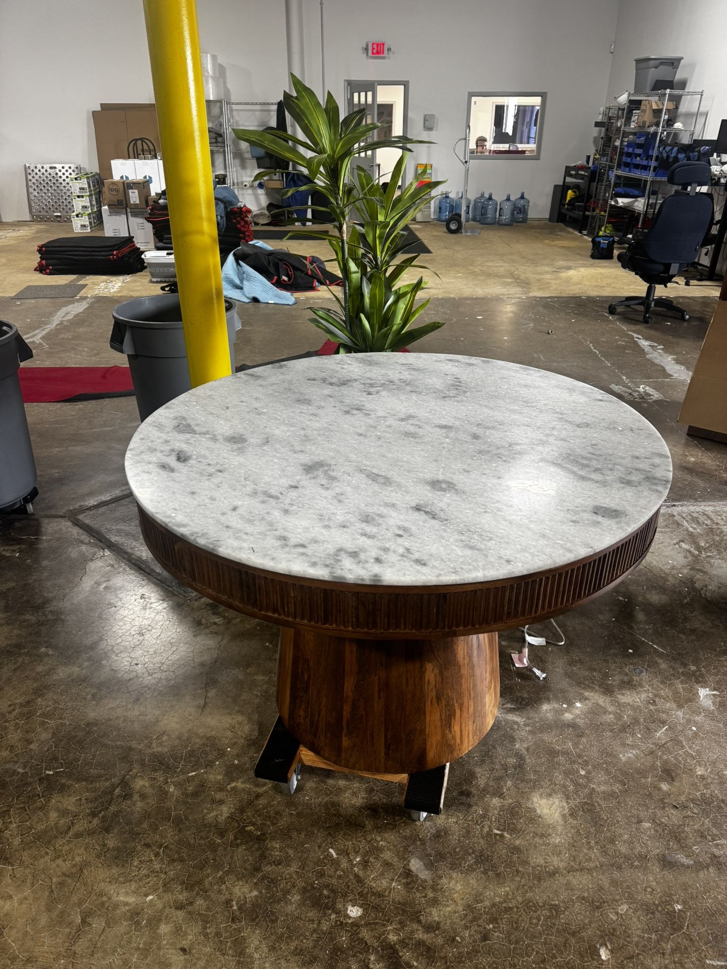 4 Foot Wide Marble Top Breakfast Nook/ Dining Table 