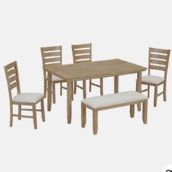 6-piece Wooden Dining Table Set