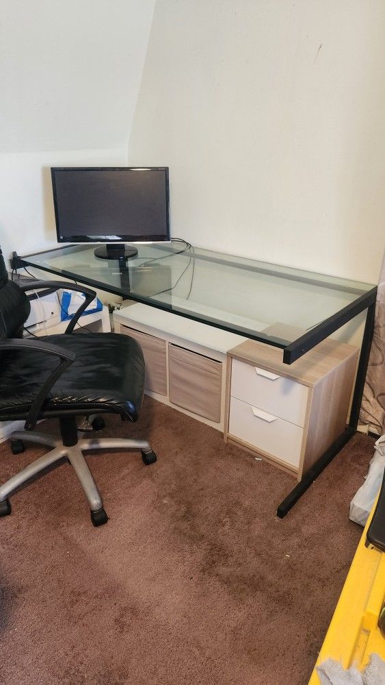 Metal And Glass Desk