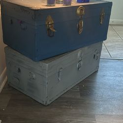 3 Feet Long Old Military Trunks That I Repainted