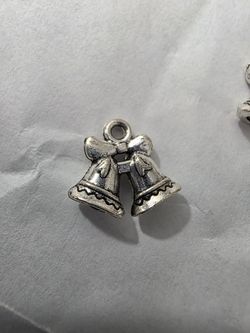 Silver Double Bell Metal Charm