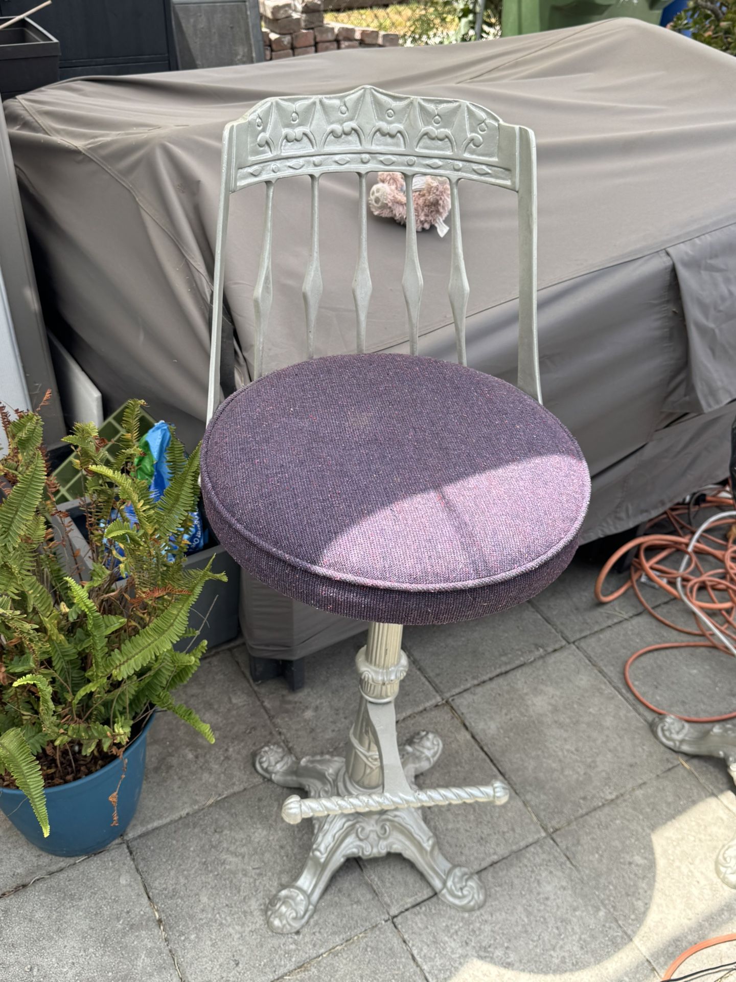 Vintage Cast Iron Swivel Barstools