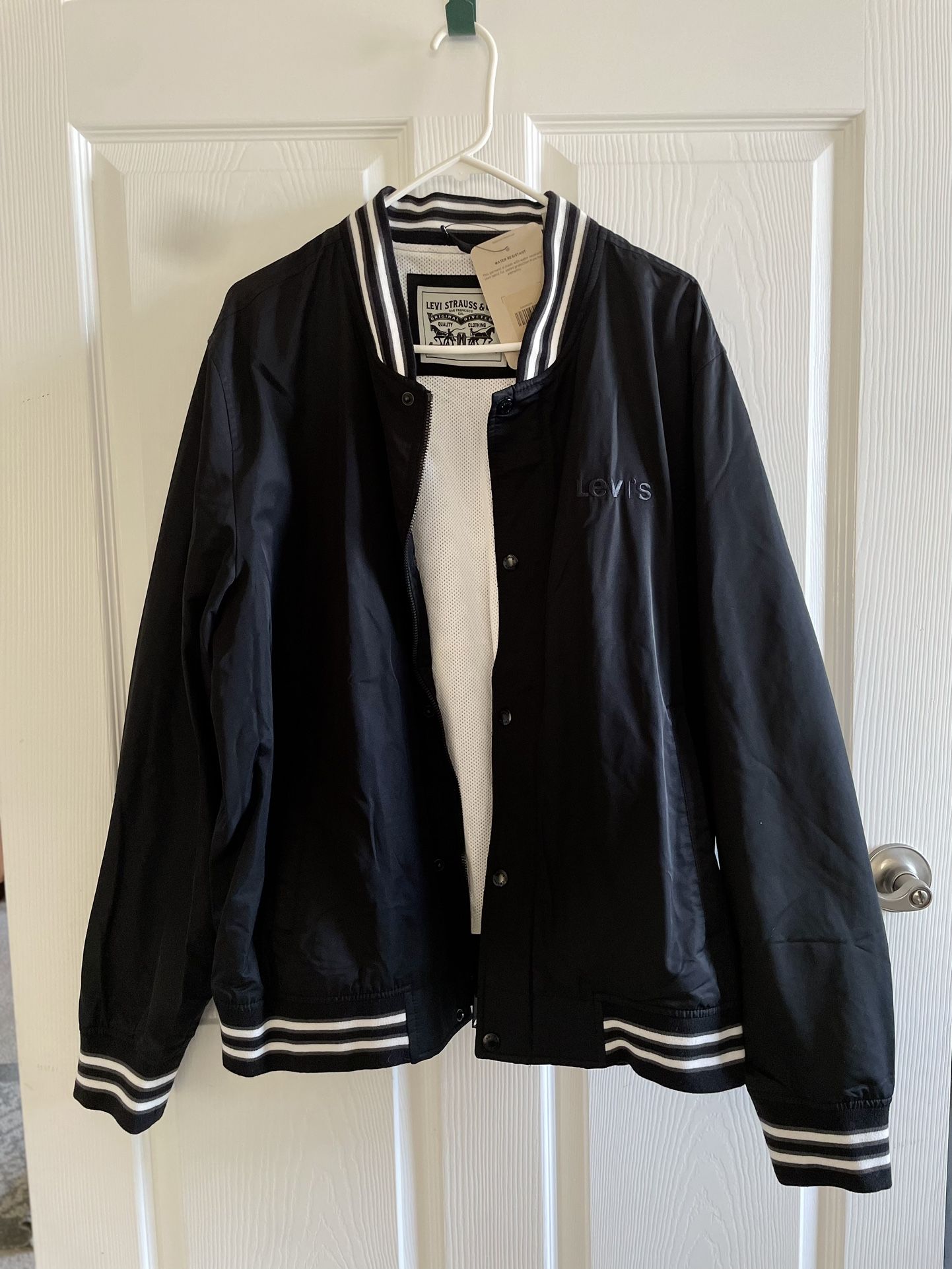 Levi Strauss & Co. Water Resistant Striped Bomber Jacket (Size XL)