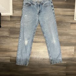 Lee blue denim jeans with a relaxed fit 