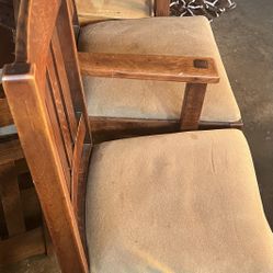 4 Vintage Solid Wooden Chairs