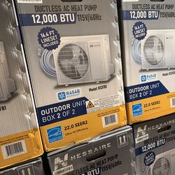 Brand new Minisplit Hessaire DIY 22 SEER2 12,000 BTU Wi-Fi 1- Ton Ductless Mini Split AC/HEAT TITLE 24 compliant