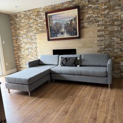 FREE DELIVERY- 2-Piece Grey Sectional Sofa