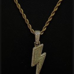 Lobos Lightning Pendant with Rope Chain 