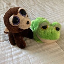 Tired Frog and Monkey stuffed animals