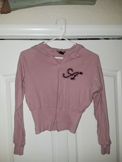 Mauve pink letter A zip up jacket size Medium