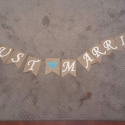 Just Married Burlap Banner