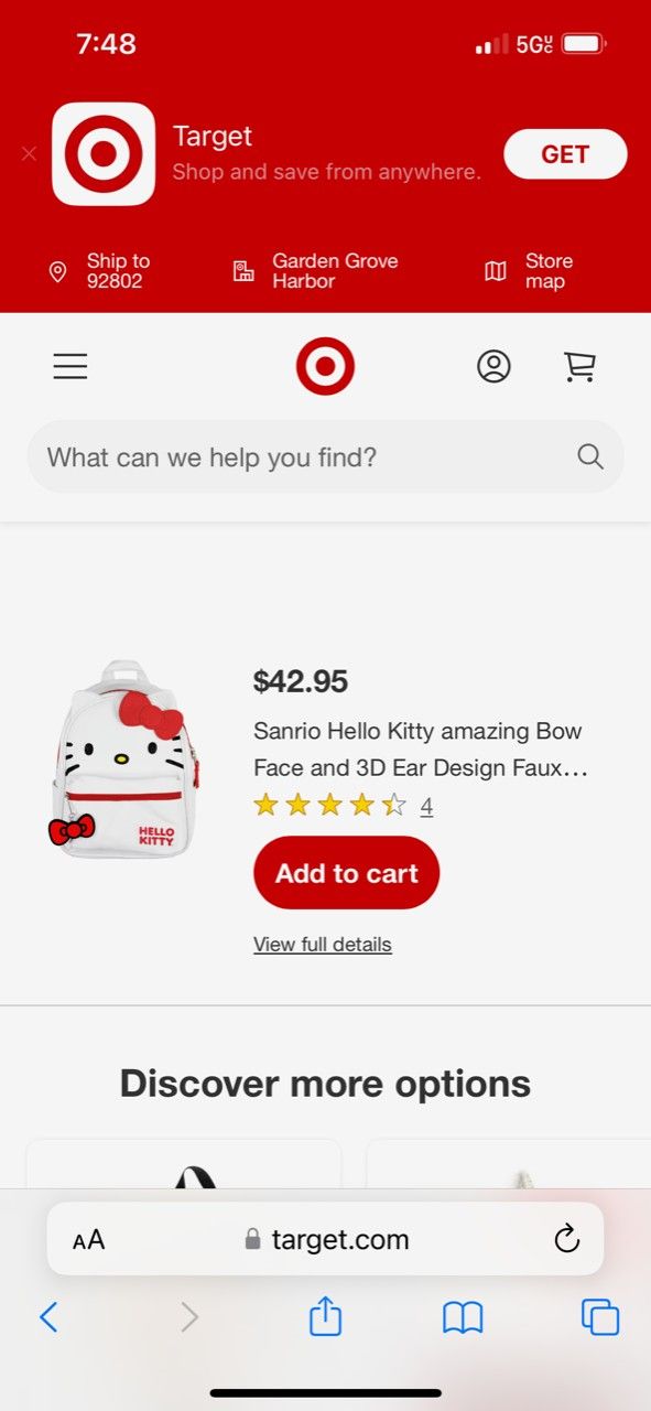 Mini Backpack Hello Kitty