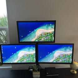 3x View Sonic + Table Mount + Power Cords 