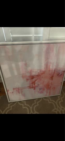 26 by 26 white and pink canvas