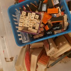 Tote Full Of Rubber Stamps For Scrapbooking