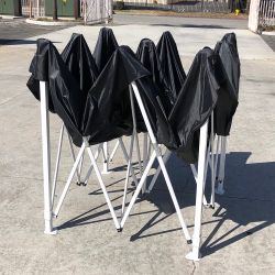 $99 (New) Outdoor 10x10 ft ez popup party tent patio canopy shelter w/ carry bag (black/red)