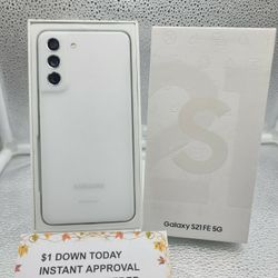 WITH BOX SAMSUNG GALAXY S21 FE 5G 128GB UNLOCKED.     DRONE  LOWEST WHOLESALE PRICES WITH OPTION TO PAY  IN PAYMENTS  WITH NO CREDIT CHECKS 