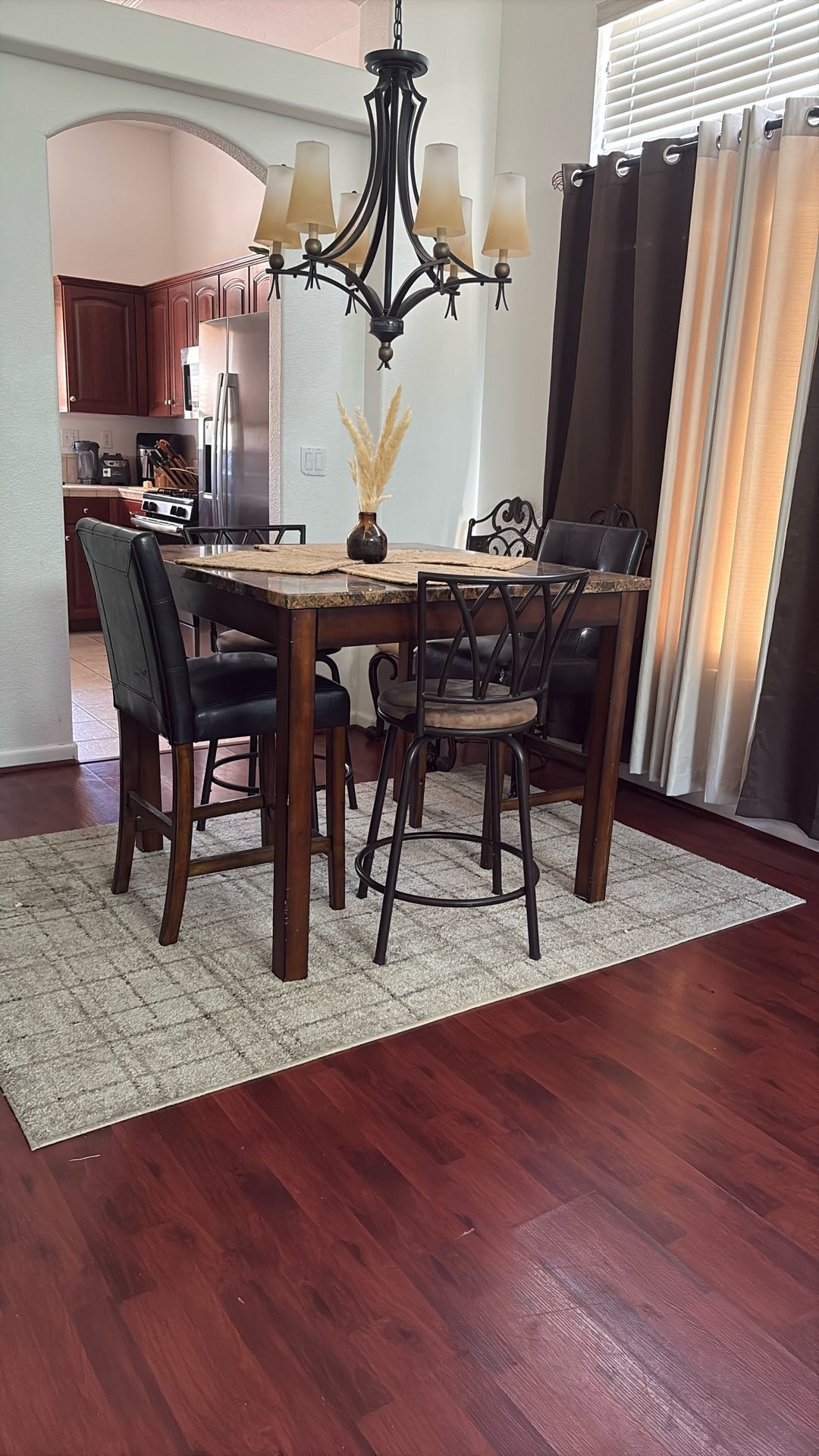 PUB TABLE WITH (2) CHAIRS COFFEE TABLE + SIDE TABLE