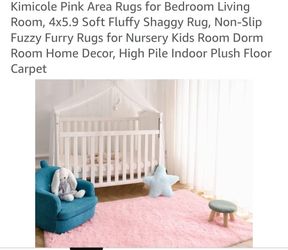 Girl Room, Pink, Fluffy-Shaggy Rug 4x5.9