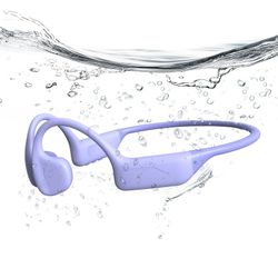 Purple Bone Conduction Headphones. Waterproof 