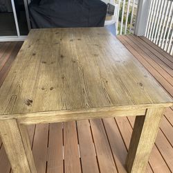 Solid Wood Dining Table With 6 Chairs 