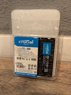 Crucial 32GB DDR5 (CT2K16G56C46S5) 2 x 16GB modules, 5600MHz SODIMM RAM Kit Laptop RAM/Memory