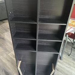 Thin Black Bookcase/Shelving