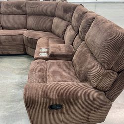 Brown Sectional Sofa With Reclining Seats