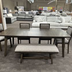 Brown And Grey Dining Kitchen Table Set 