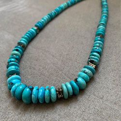 Women Turquoise Beads Necklace 