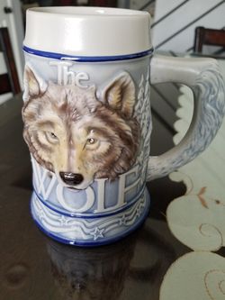 Collectible Wolf beer Stein mug