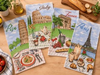 New 100% Cotton Kitchen Towel Set 4