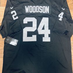 Raiders Woodson 24 black home jersey mens 