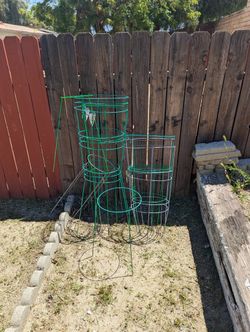 Garden Plant Support Stake Green Plant Support Rings Support