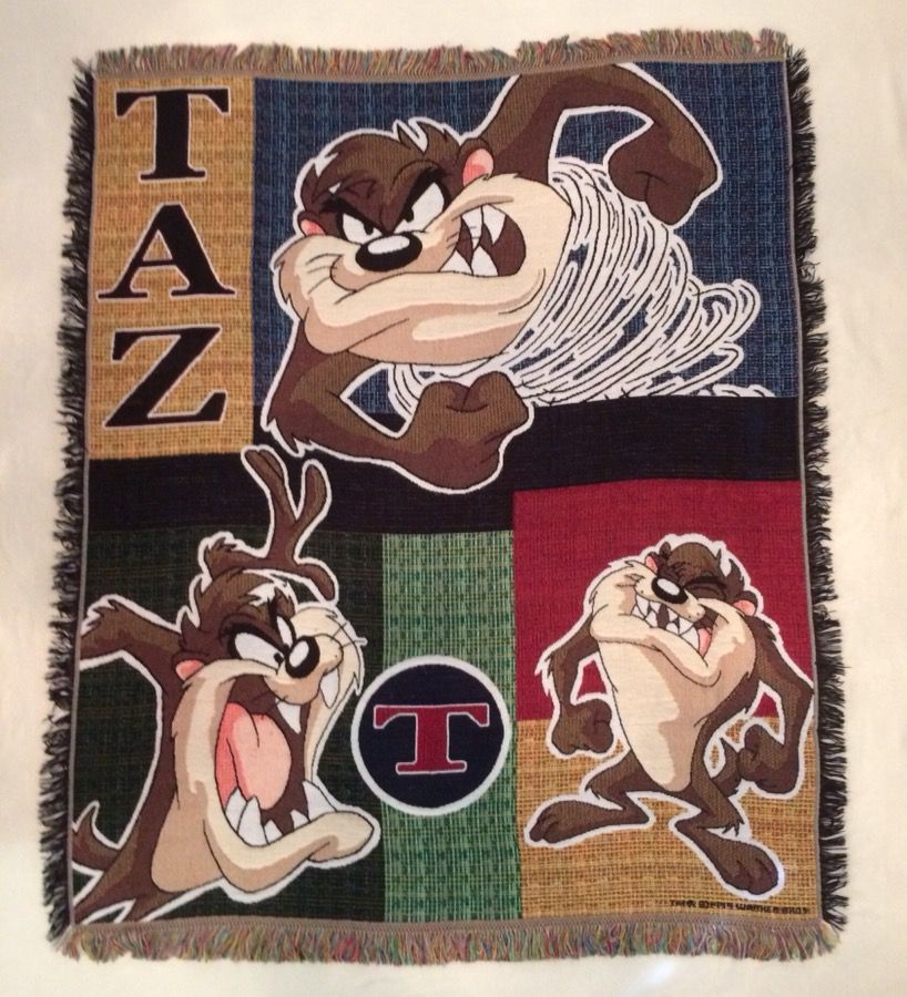Tasmanian devil Warner Bros. Looney Tunes Taz blanket wall hanging 1999